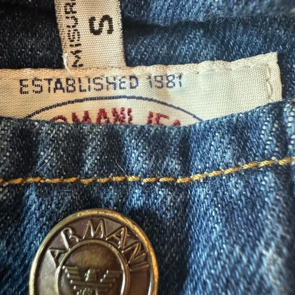 Giorgio Armani Jeans Reversible Denim Jean and Plaid Wool Jacket Vest - Picture 3 of 6